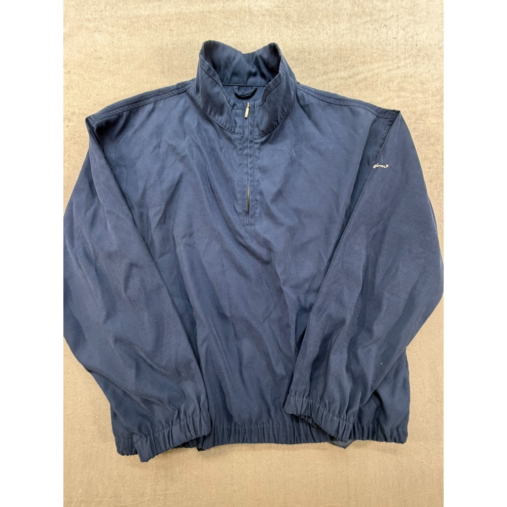 Vintage Eddie Bauer Golf Polyester Women Rain Jacket Pullover Blue Size Large